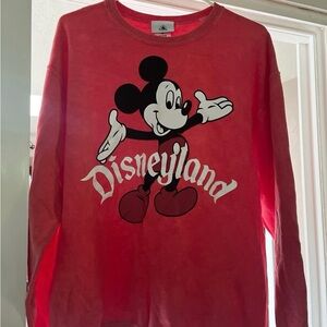 Disney Red Long Sleeve Mickey Mouse Crewneck Sweater